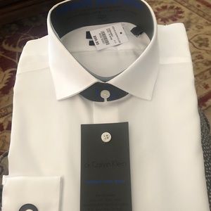 NWT, men’s Calvin Klein dress shirt - white
